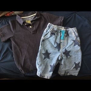 Mini Boden polo/shorts outfit (Star)
